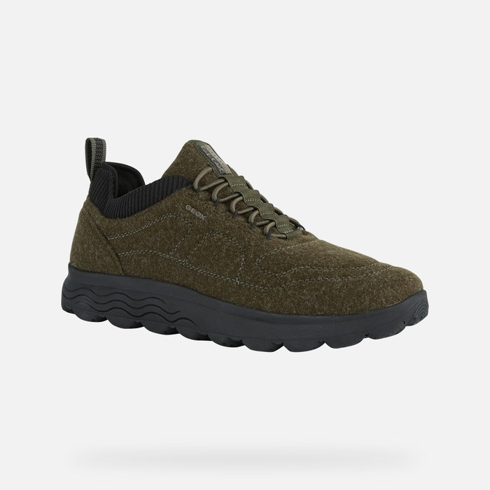 Geox Spherica Sneakers Herre Mørkeolivengrøn | 25637-VQDO