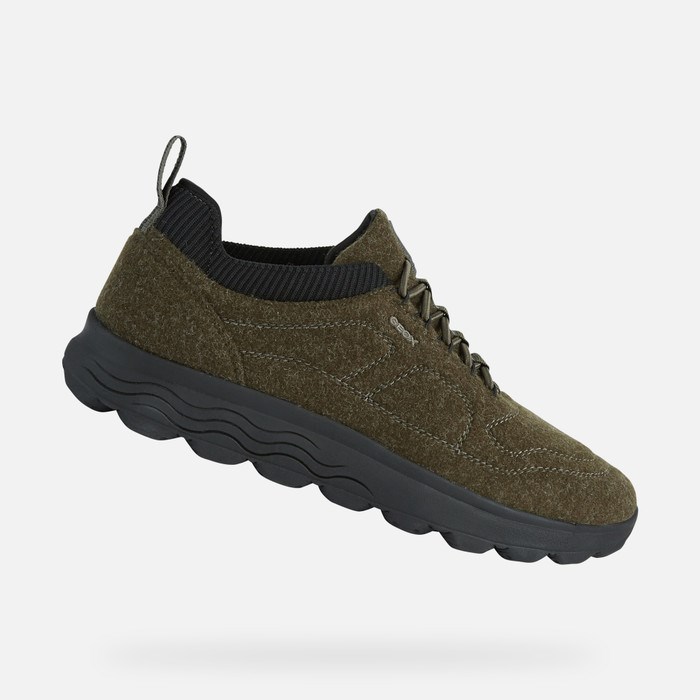 Geox Spherica Sneakers Herre Mørkeolivengrøn | 25637-VQDO