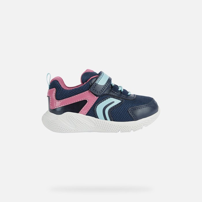 Geox Sprintye Sneakers Baby Mørkeblå Fuchsia | 75491-HPUG