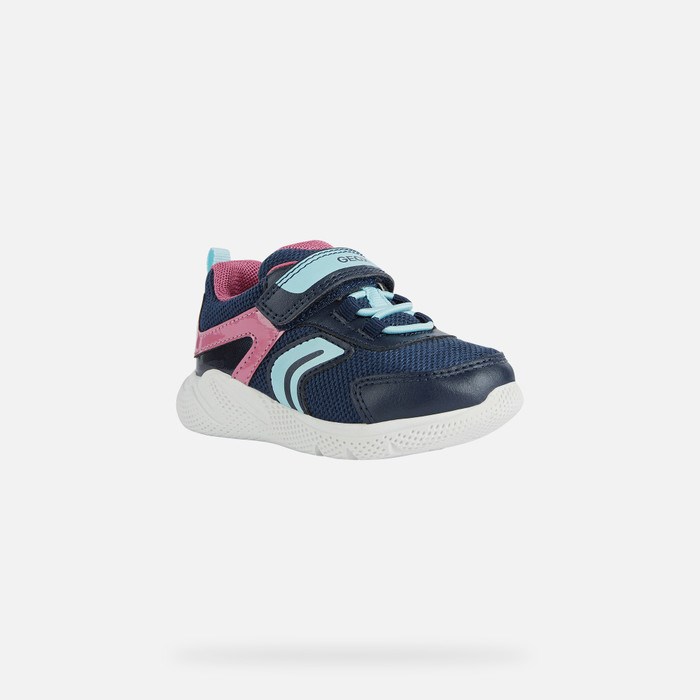 Geox Sprintye Sneakers Baby Mørkeblå Fuchsia | 75491-HPUG