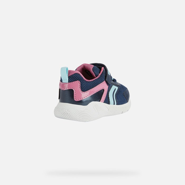 Geox Sprintye Sneakers Baby Mørkeblå Fuchsia | 75491-HPUG