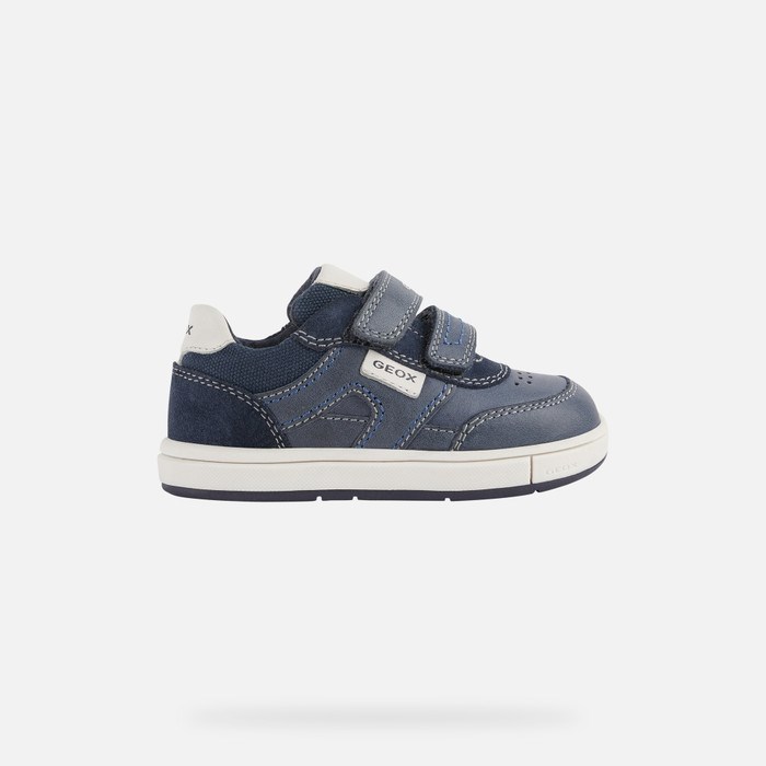 Geox Trottola Sneakers Baby Mørkeblå Hvide | 61572-AOWK