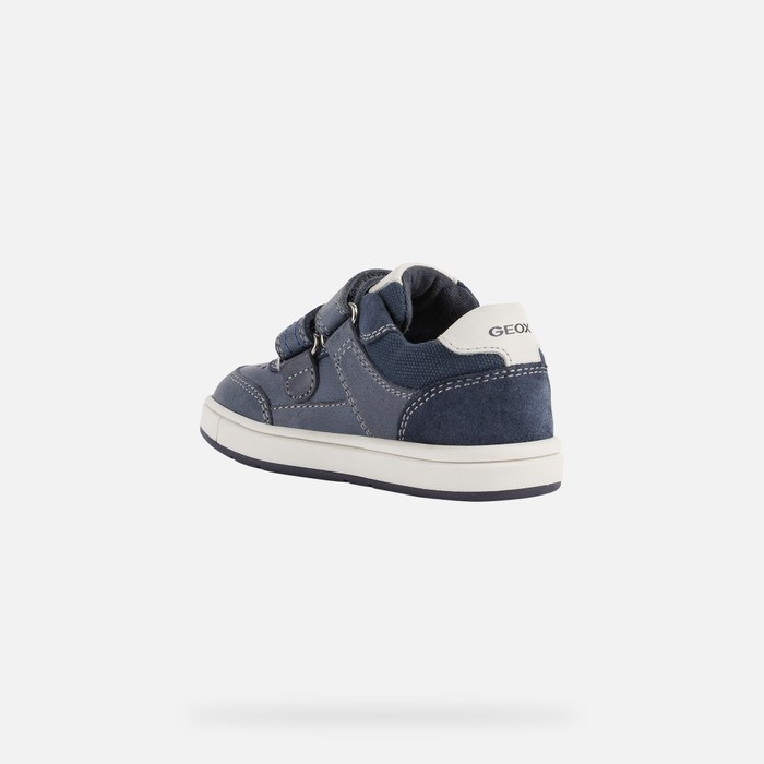 Geox Trottola Sneakers Baby Mørkeblå Hvide | 61572-AOWK