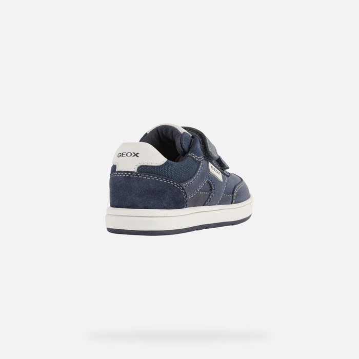 Geox Trottola Sneakers Baby Mørkeblå Hvide | 61572-AOWK