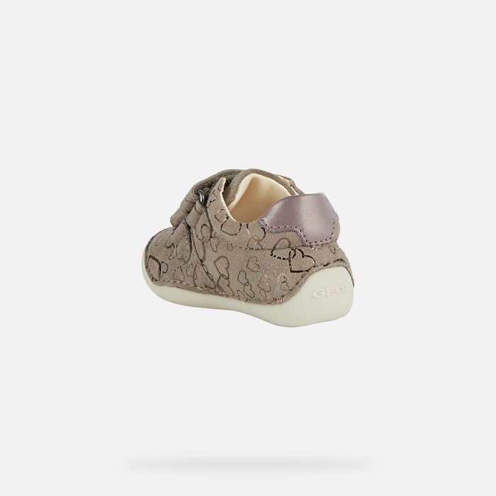 Geox Tutim Sneakers Baby Grå Mørkelyserød | 28076-BPKO