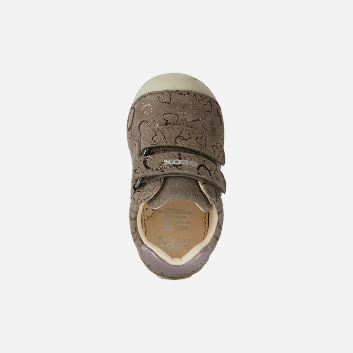 Geox Tutim Sneakers Baby Grå Mørkelyserød | 28076-BPKO