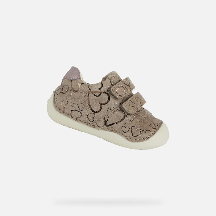 Geox Tutim Sneakers Baby Grå Mørkelyserød | 28076-BPKO