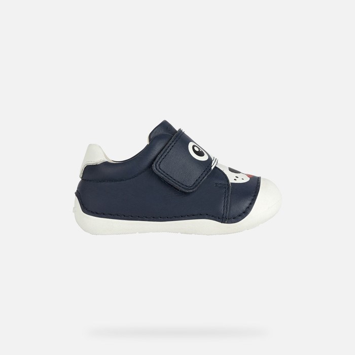 Geox Tutim Sneakers Baby Mørkeblå Hvide | 93251-QFNT