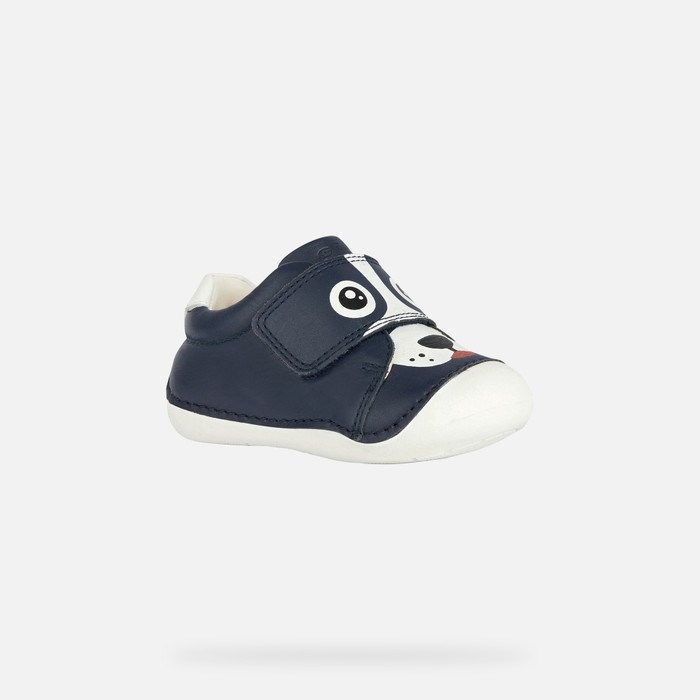 Geox Tutim Sneakers Baby Mørkeblå Hvide | 93251-QFNT