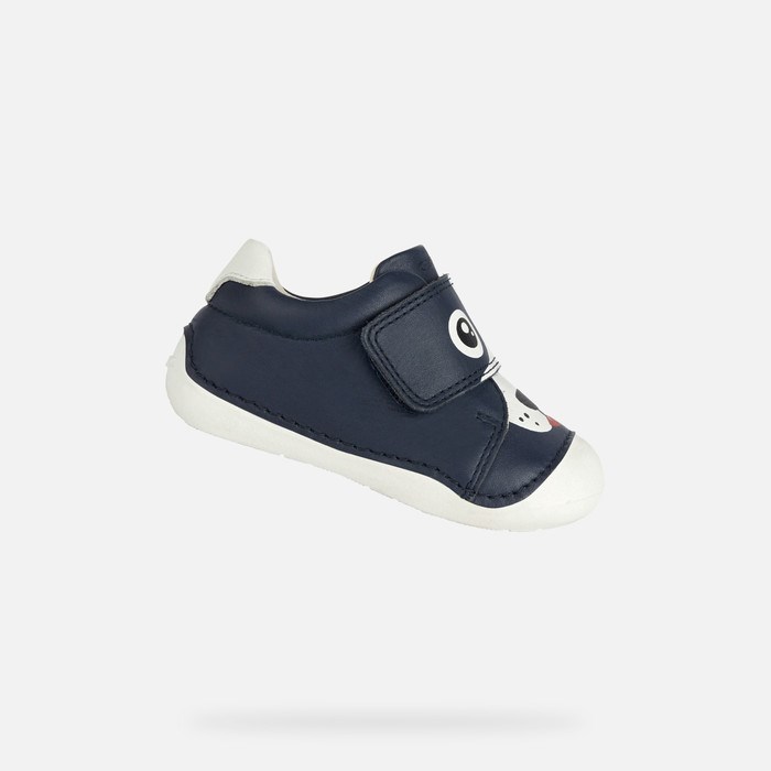 Geox Tutim Sneakers Baby Mørkeblå Hvide | 93251-QFNT