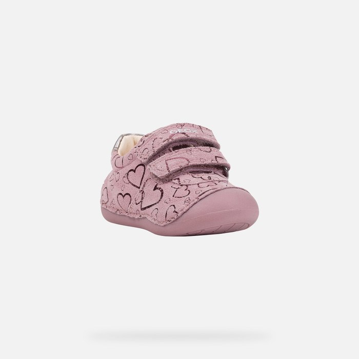 Geox Tutim Sneakers Baby Mørkelyserød Sølv | 47593-ELUA