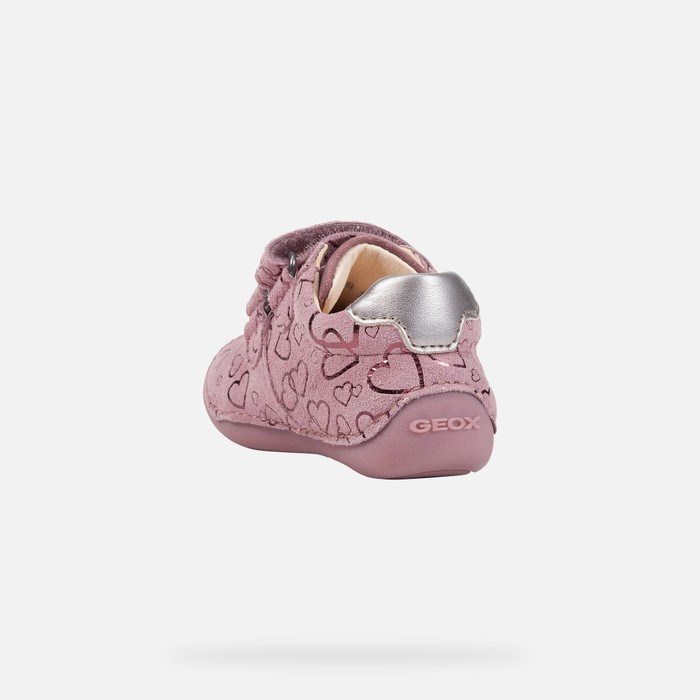 Geox Tutim Sneakers Baby Mørkelyserød Sølv | 47593-ELUA