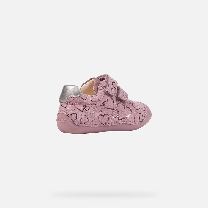 Geox Tutim Sneakers Baby Mørkelyserød Sølv | 47593-ELUA