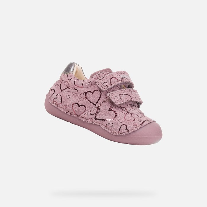 Geox Tutim Sneakers Baby Mørkelyserød Sølv | 47593-ELUA