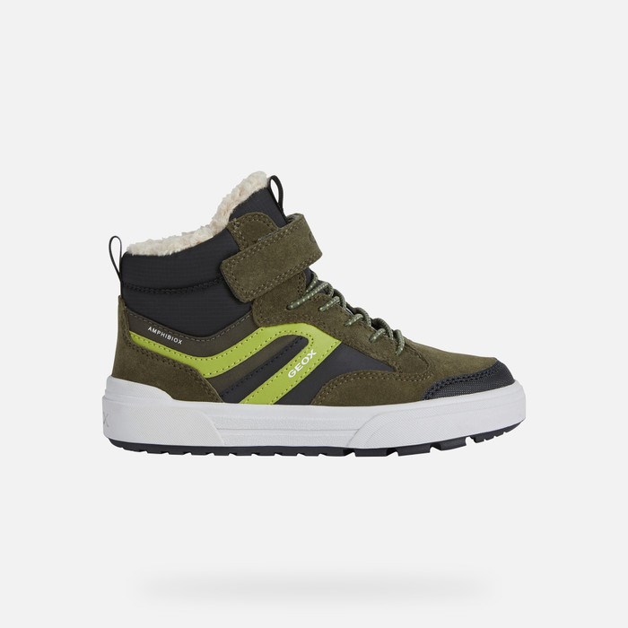 Geox Weemble Abx Sneakers Drenge Mørkegrøn Grøn | 14067-RSGJ