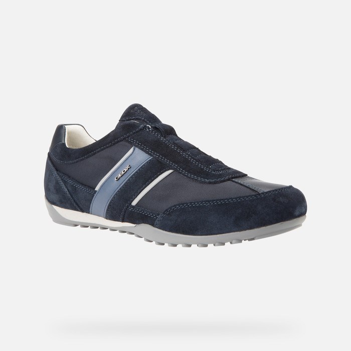 Geox Wells Sneakers Herre Mørkeblå | 82164-ULNA