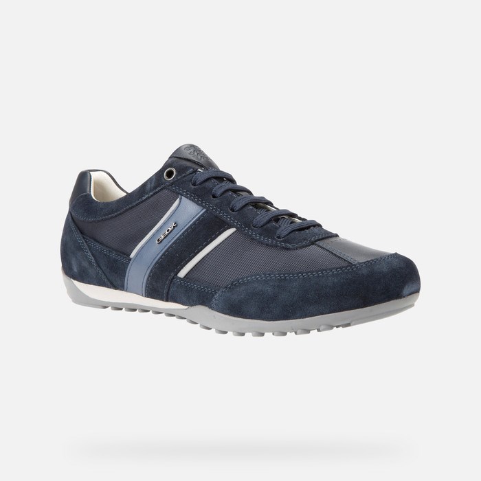 Geox Wells Sneakers Herre Mørkemørkeblå | 95326-VIDF