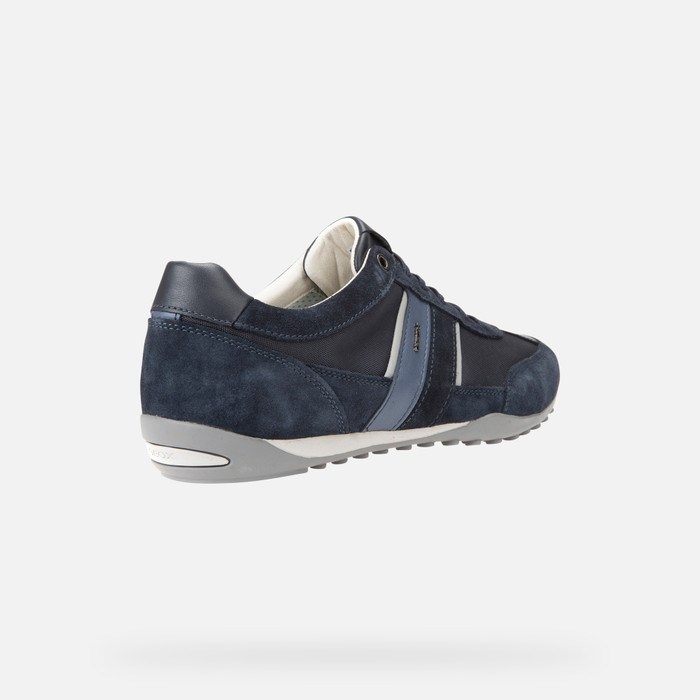 Geox Wells Sneakers Herre Mørkemørkeblå | 95326-VIDF